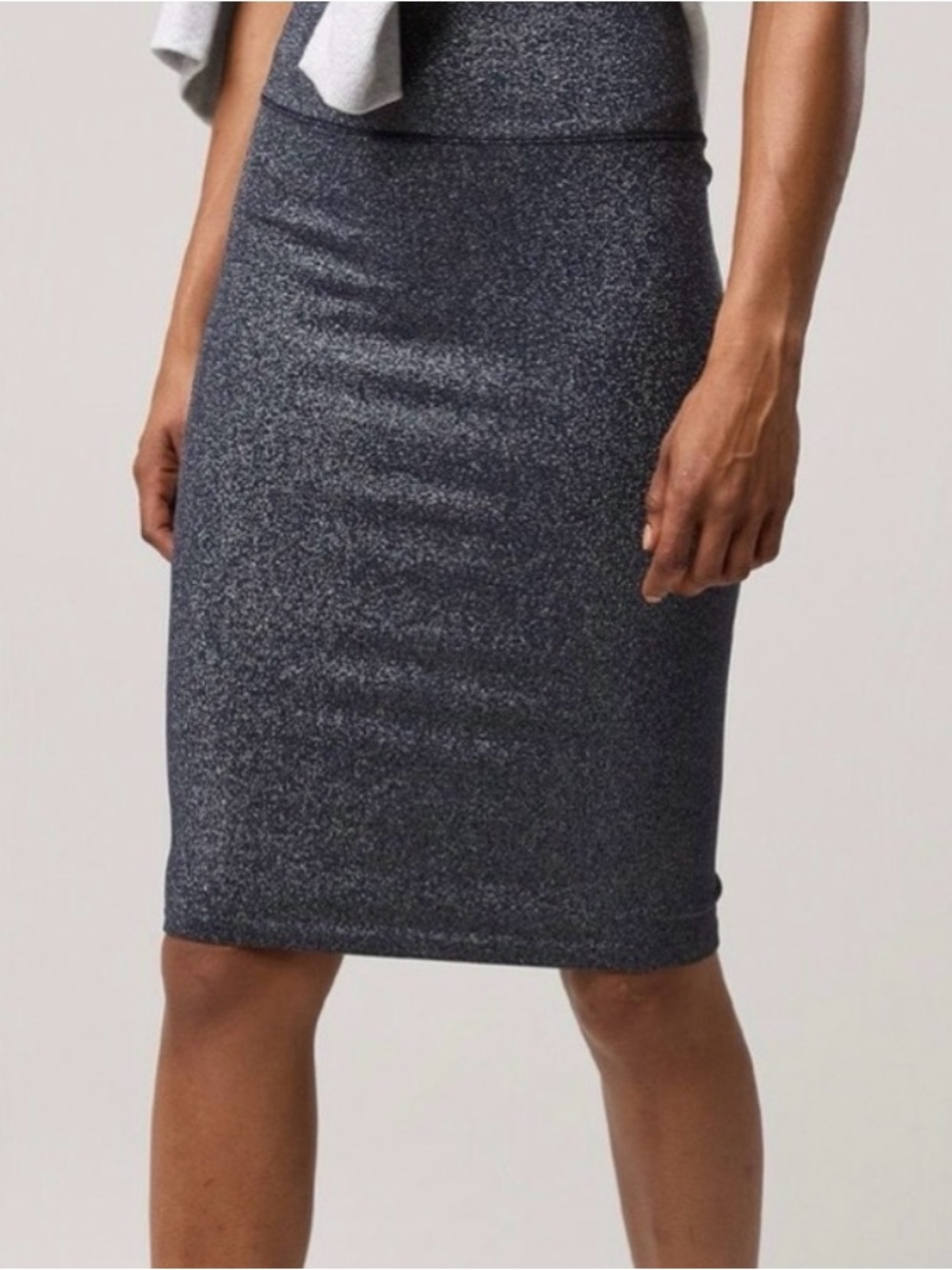 aerie Metallic Charcoal Pencil Skirt